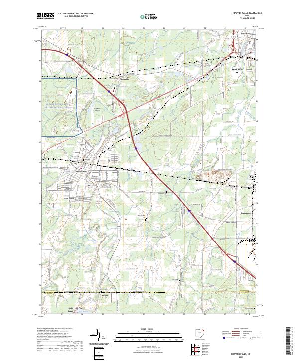 US Topo 7.5-minute map for Newton Falls OH