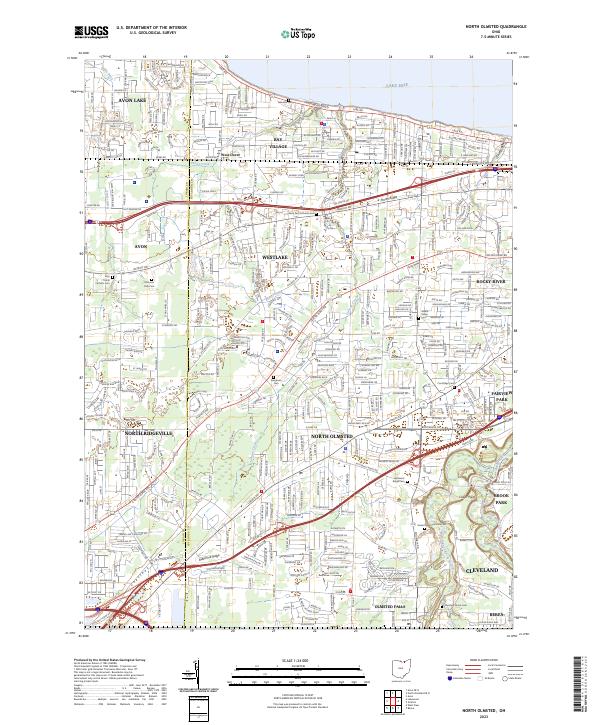 US Topo 7.5-minute map for North Olmsted OH