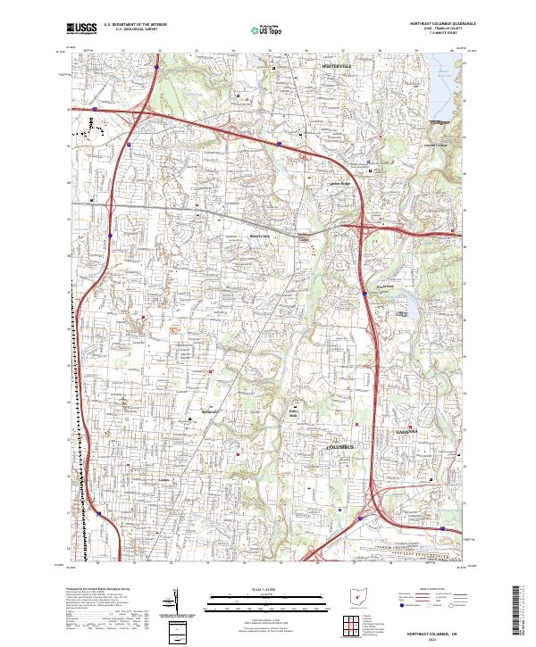 US Topo 7.5-minute map for Northeast Columbus OH