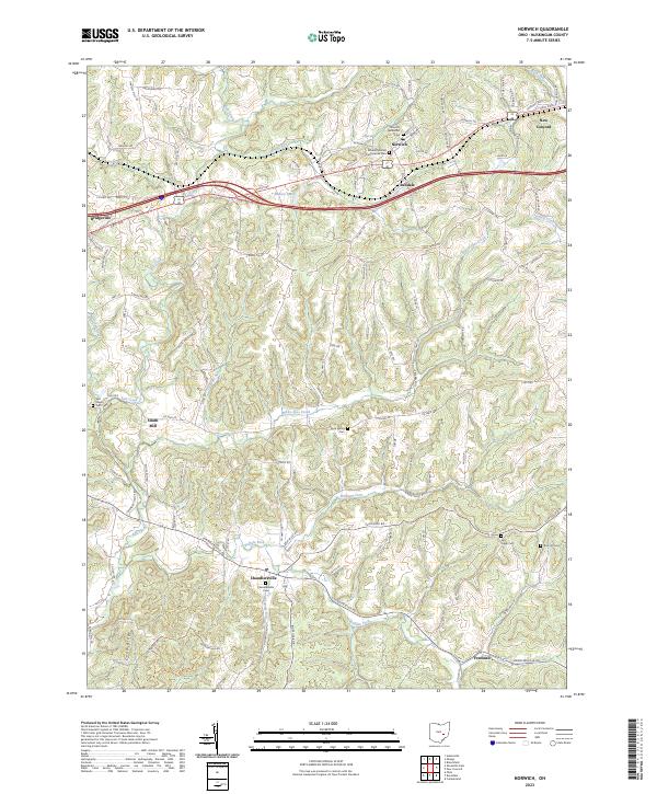 US Topo 7.5-minute map for Norwich OH