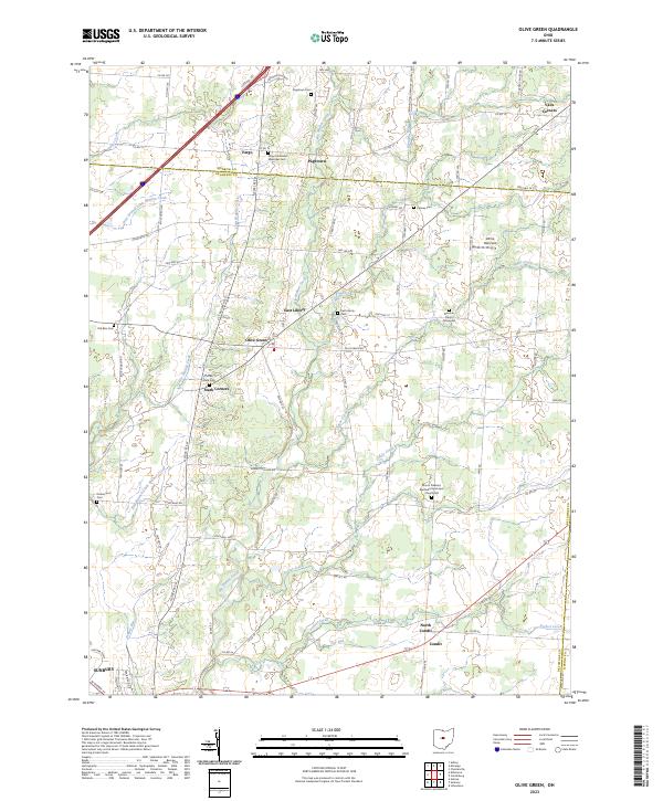 US Topo 7.5-minute map for Olive Green OH