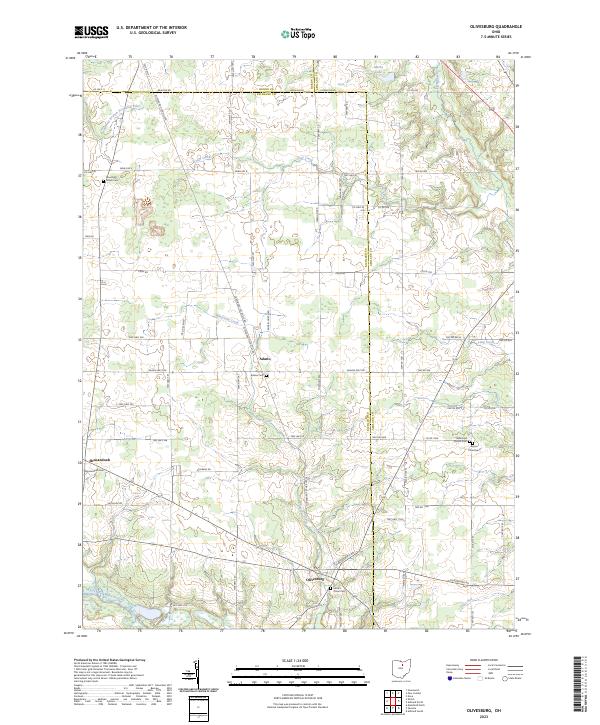 US Topo 7.5-minute map for Olivesburg OH