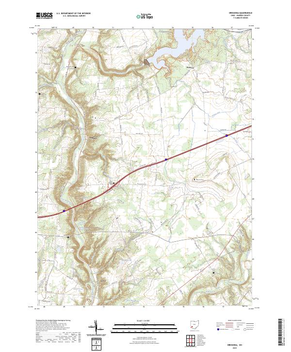 US Topo 7.5-minute map for Oregonia OH