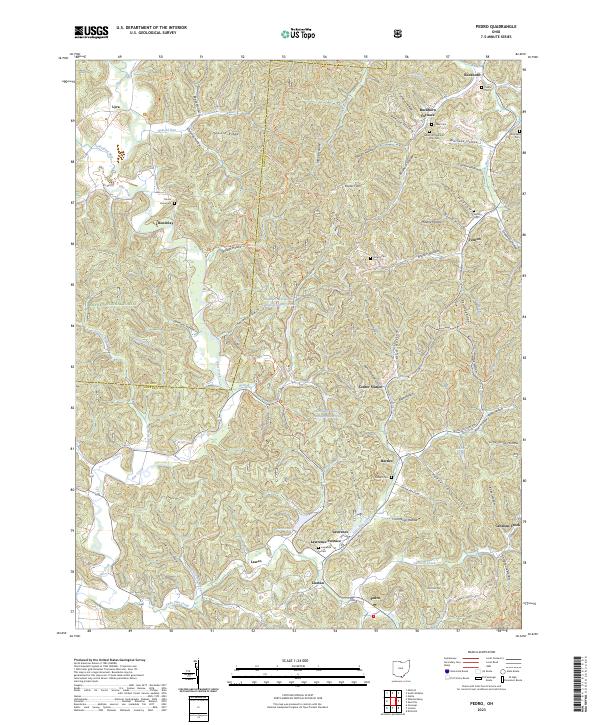 US Topo 7.5-minute map for Pedro OH