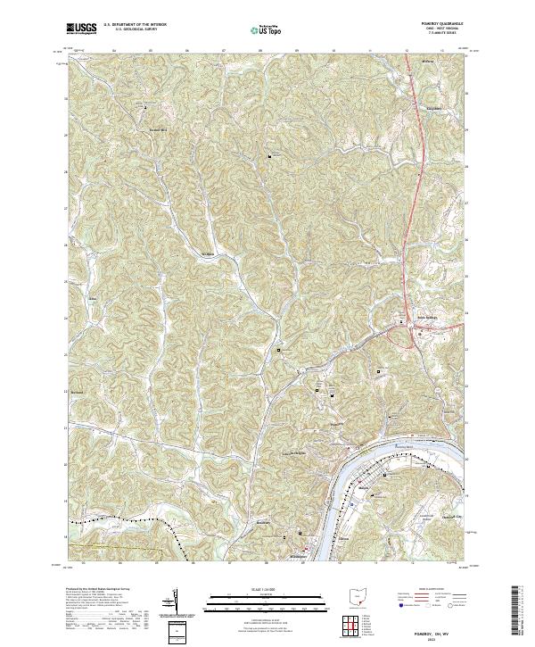 US Topo 7.5-minute map for Pomeroy OHWV