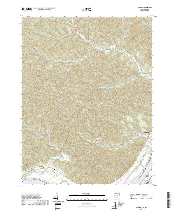 US Topo 7.5-minute map for Pond Run OHKY