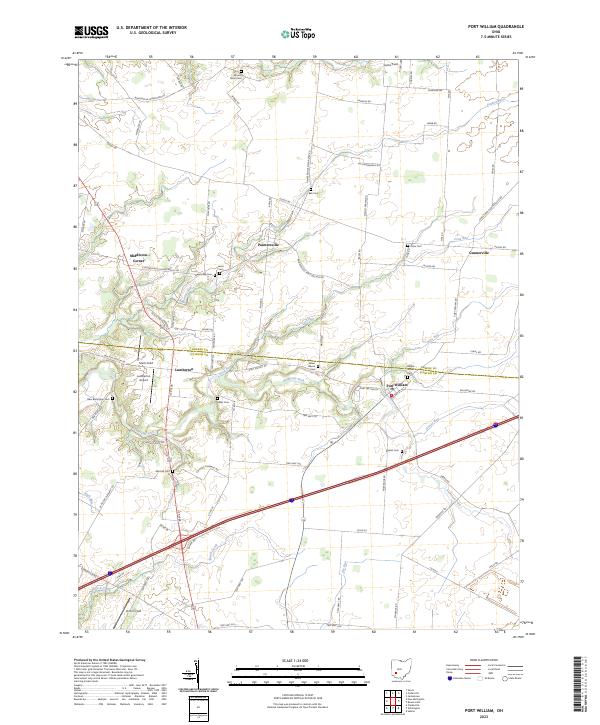 US Topo 7.5-minute map for Port William OH