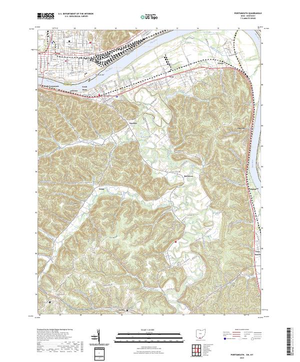 US Topo 7.5-minute map for Portsmouth OHKY