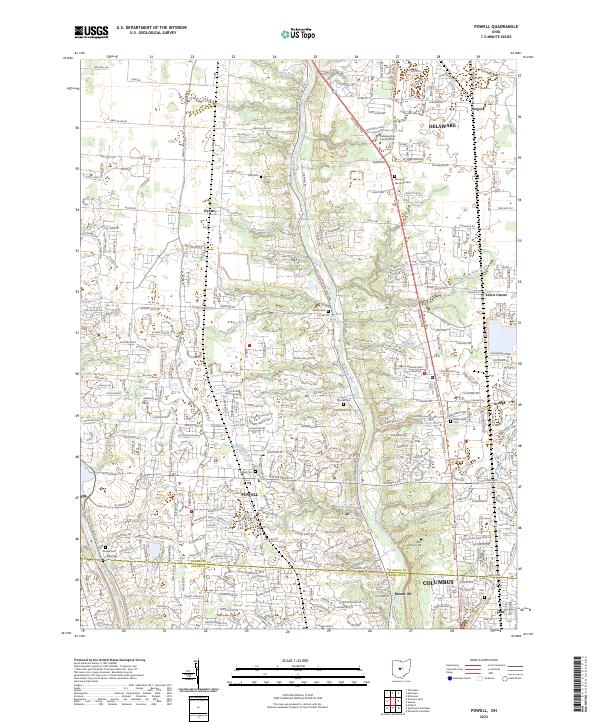 US Topo 7.5-minute map for Powell OH