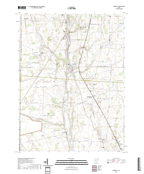 US Topo 7.5-minute map for Prospect OH