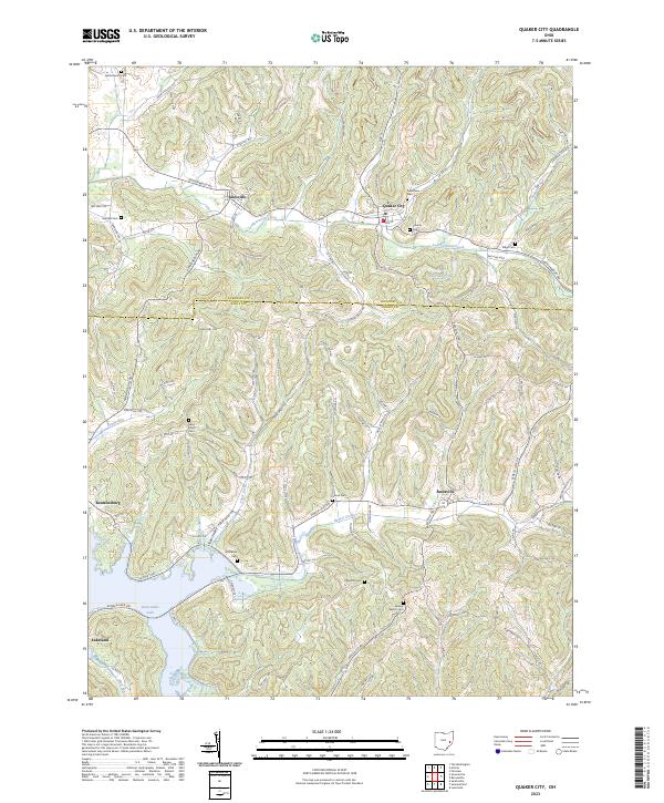 US Topo 7.5-minute map for Quaker City OH