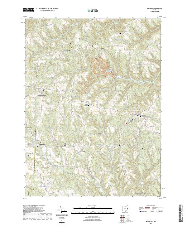 US Topo 7.5-minute map for Richmond OH