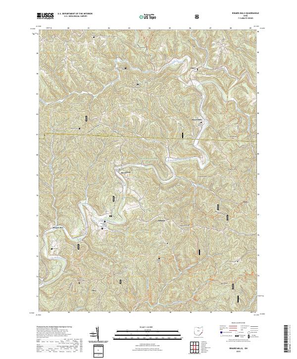 US Topo 7.5-minute map for Rinard Mills OH