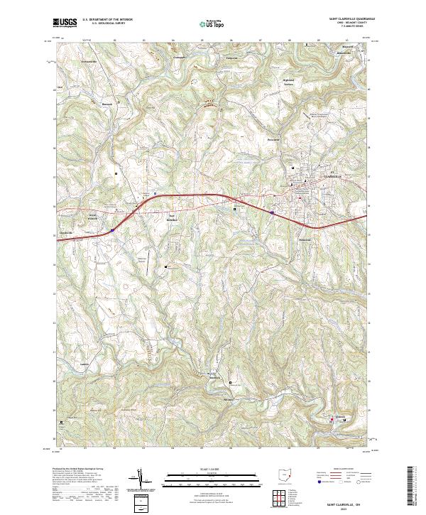 US Topo 7.5-minute map for Saint Clairsville OH