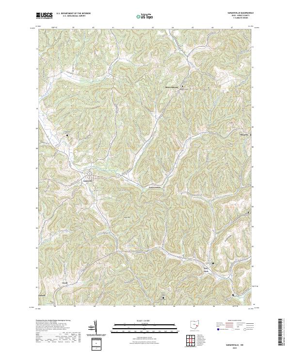 US Topo 7.5-minute map for Sarahsville OH