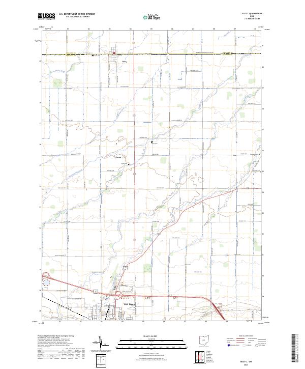 US Topo 7.5-minute map for Scott OH