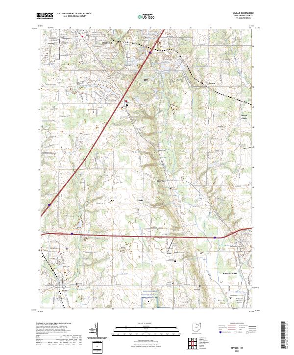 US Topo 7.5-minute map for Seville OH