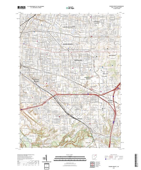 US Topo 7.5-minute map for Shaker Heights OH