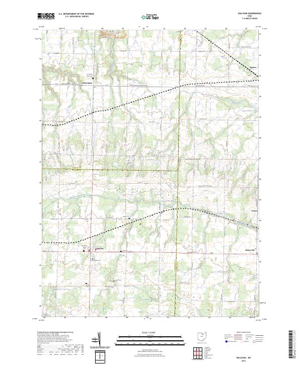 US Topo 7.5-minute map for Sullivan OH