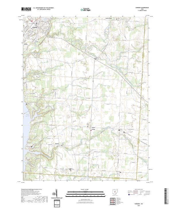 US Topo 7.5-minute map for Sunbury OH