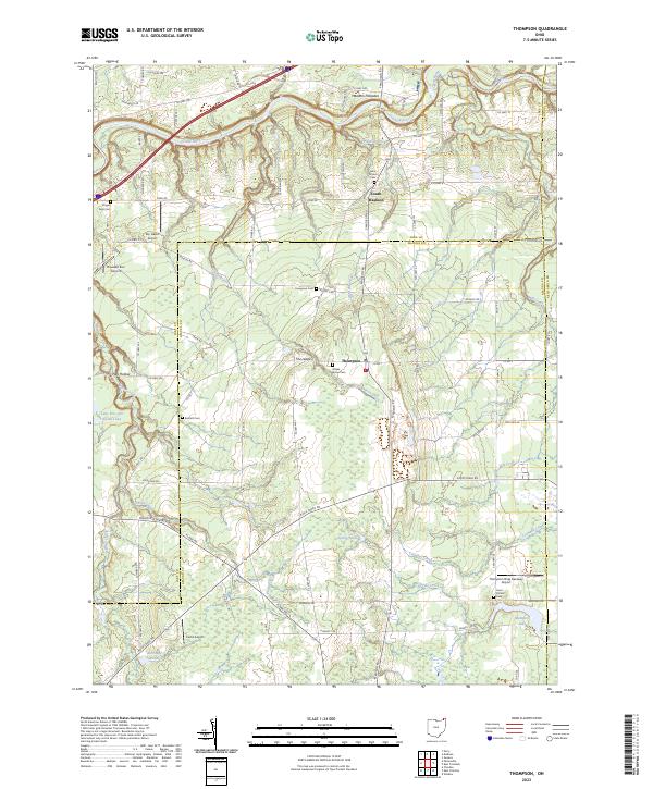 US Topo 7.5-minute map for Thompson OH