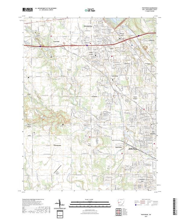 US Topo 7.5-minute map for Trotwood OH