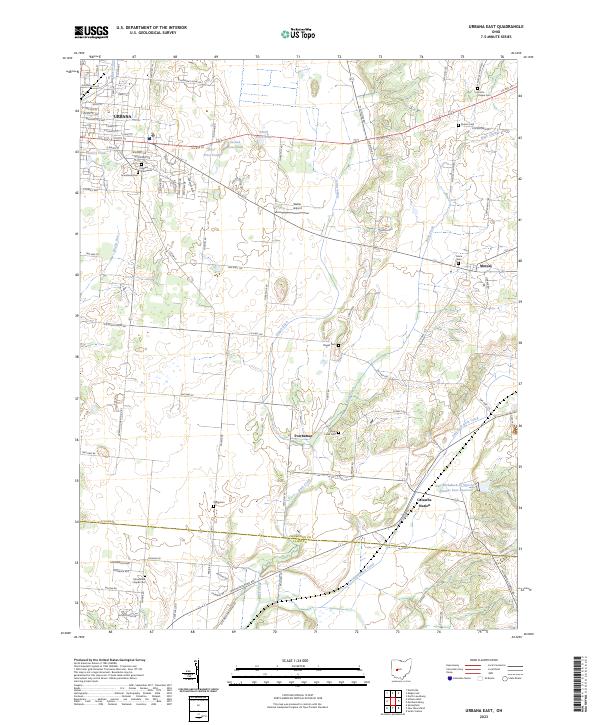 US Topo 7.5-minute map for Urbana East OH