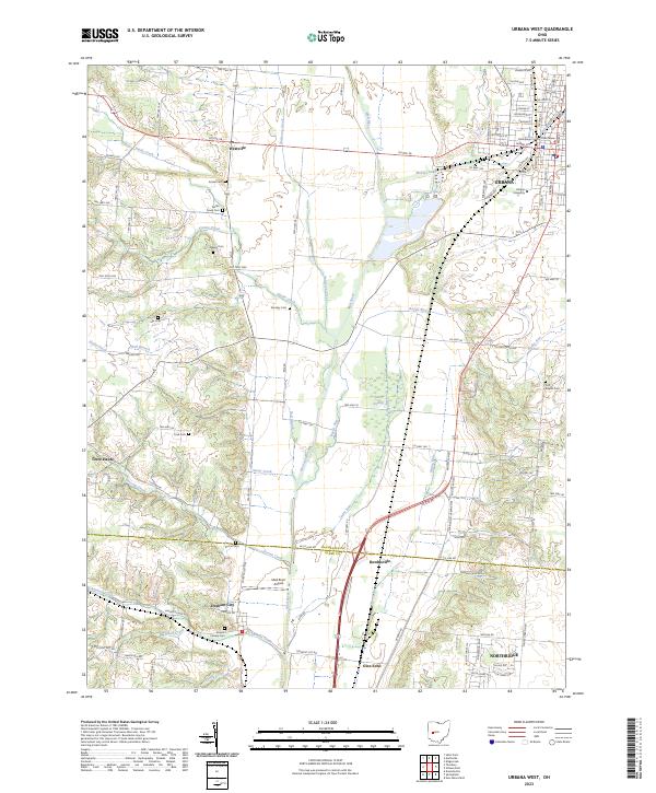 US Topo 7.5-minute map for Urbana West OH