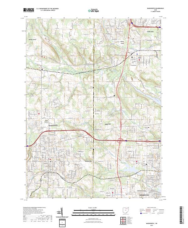 US Topo 7.5-minute map for Wadsworth OH