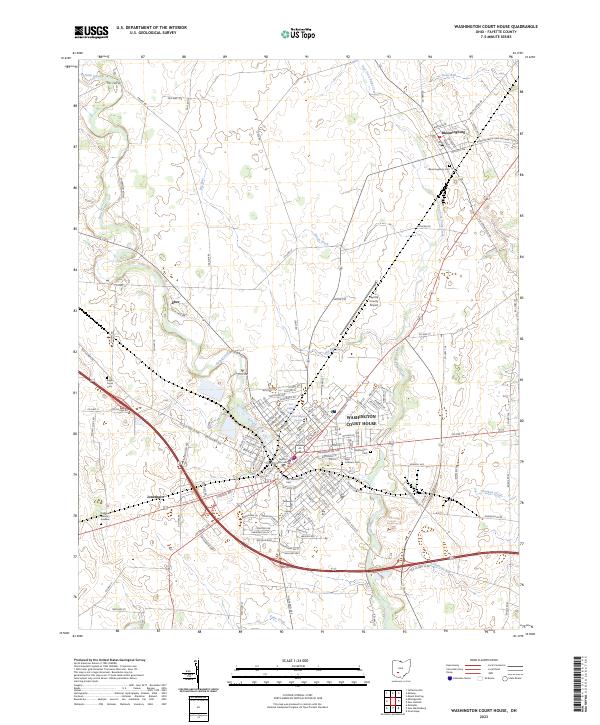 US Topo 7.5-minute map for Washington Court House OH