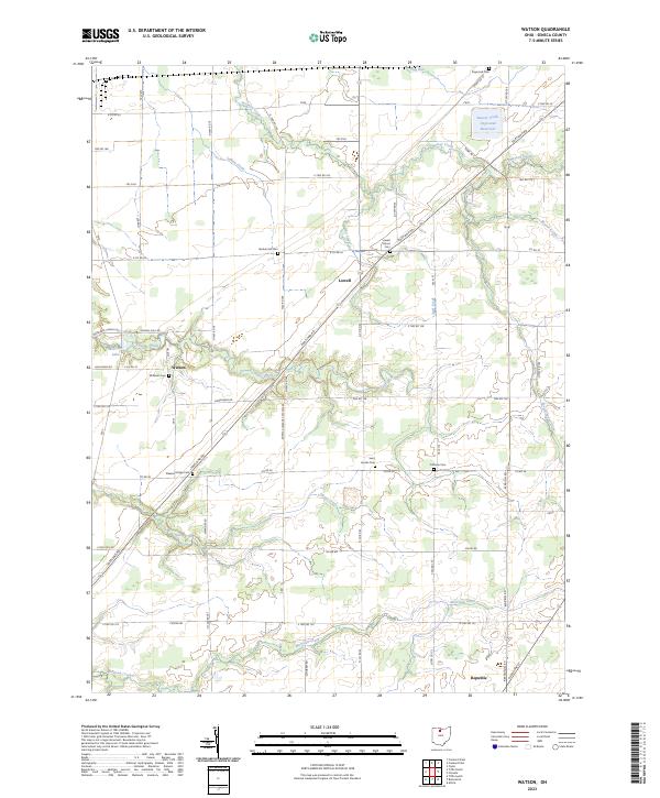 US Topo 7.5-minute map for Watson OH