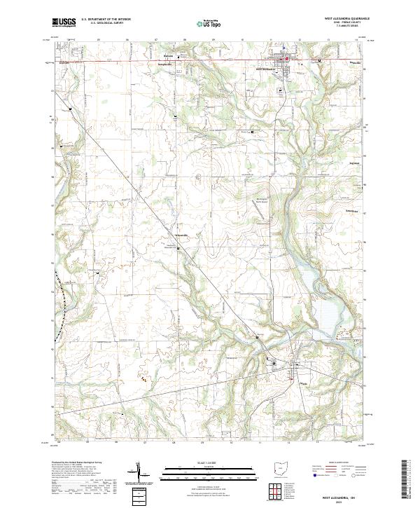 US Topo 7.5-minute map for West Alexandria OH