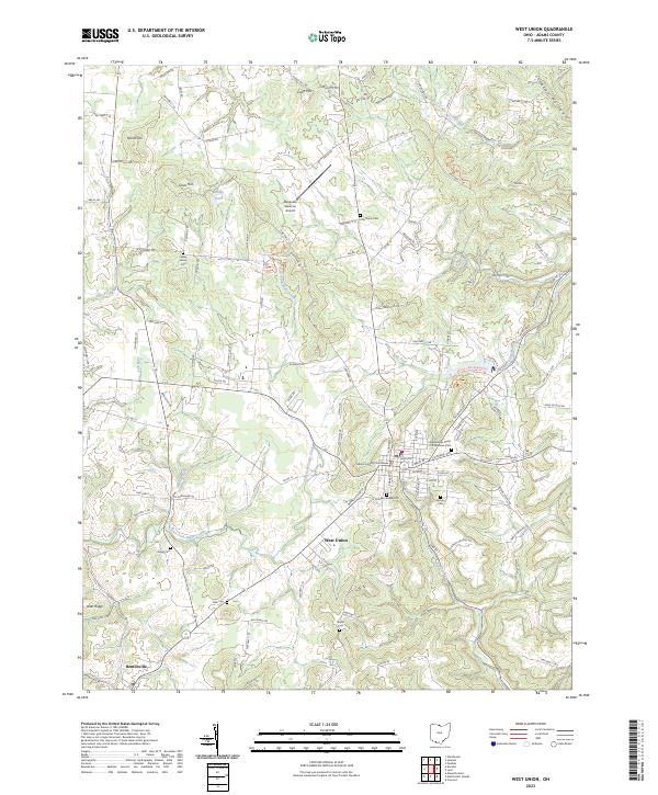 US Topo 7.5-minute map for West Union OH