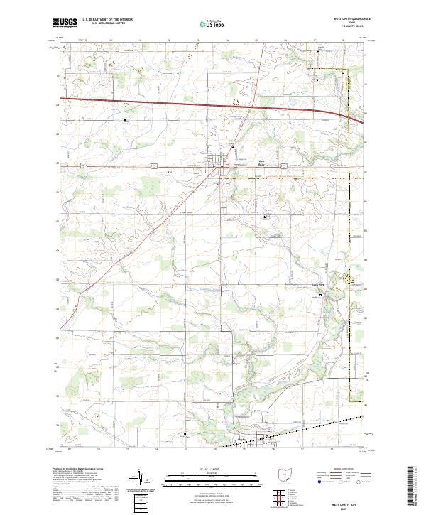 US Topo 7.5-minute map for West Unity OH