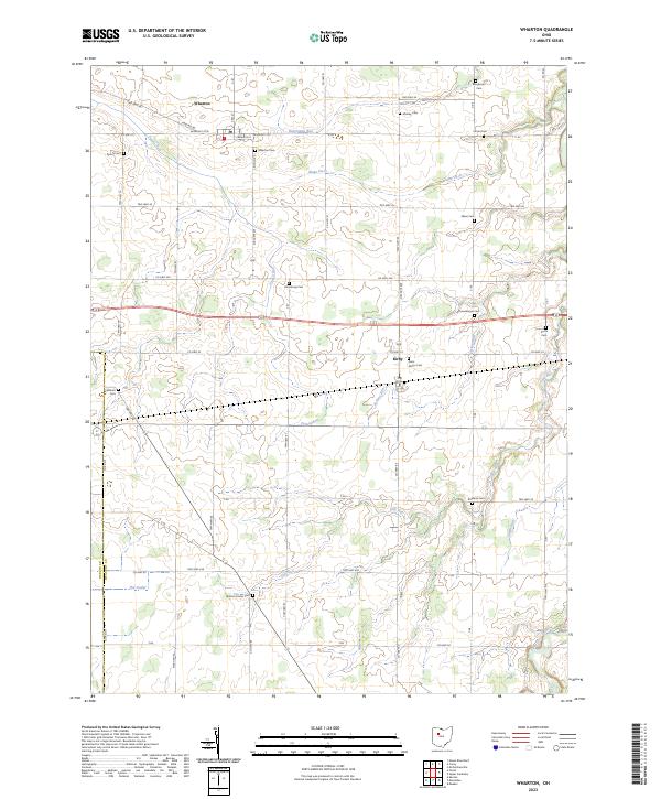 US Topo 7.5-minute map for Wharton OH