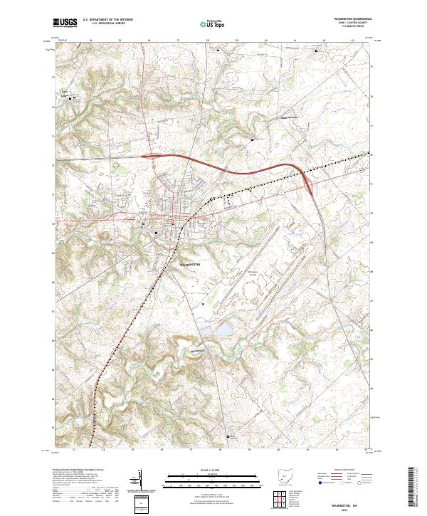 US Topo 7.5-minute map for Wilmington OH