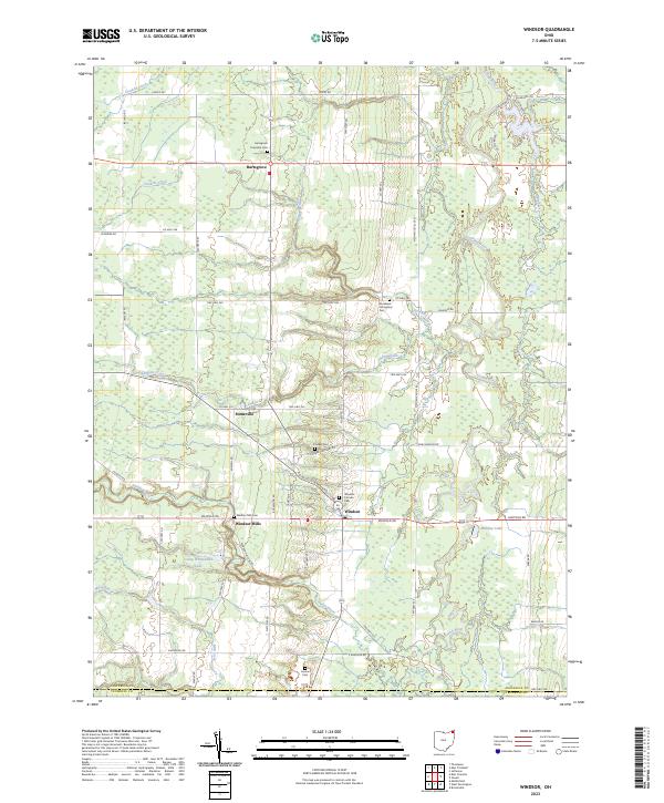 US Topo 7.5-minute map for Windsor OH