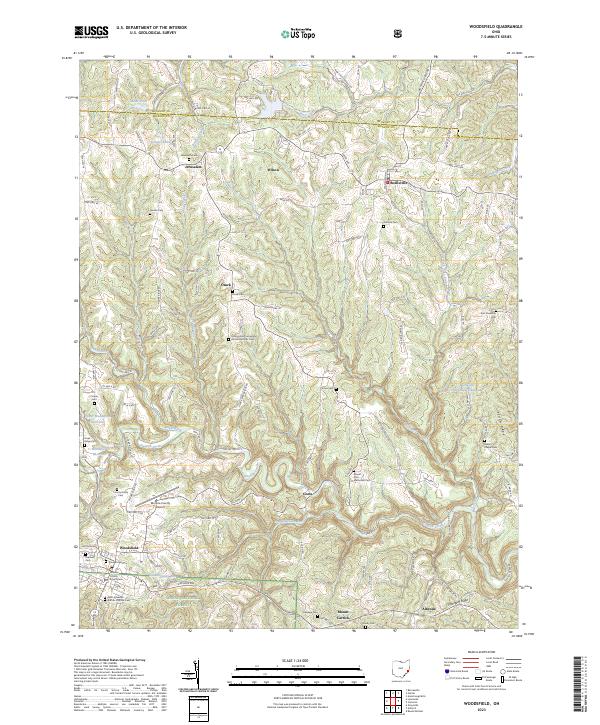 US Topo 7.5-minute map for Woodsfield OH