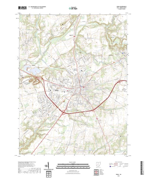 US Topo 7.5-minute map for Xenia OH