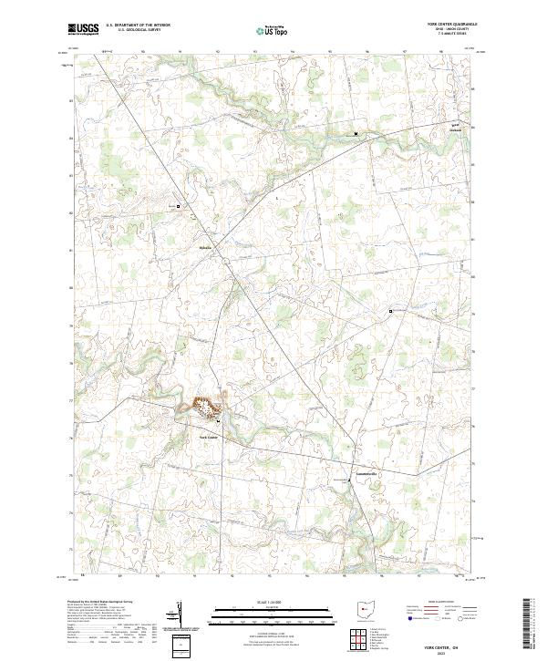 US Topo 7.5-minute map for York Center OH