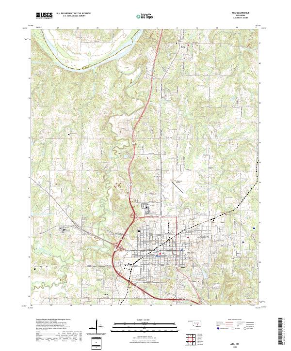 US Topo 7.5-minute map for Ada OK