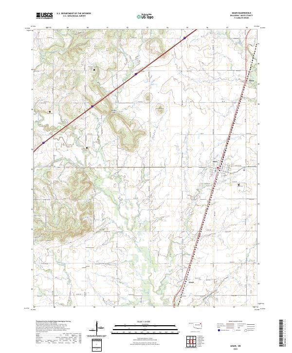 US Topo 7.5-minute map for Adair OK