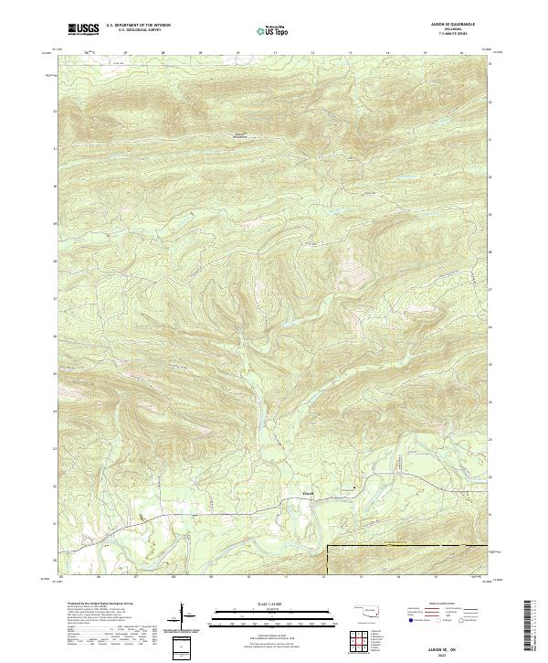 US Topo 7.5-minute map for Albion SE OK