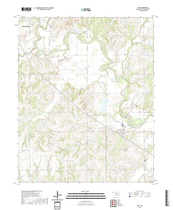 US Topo 7.5-minute map for Alex OK