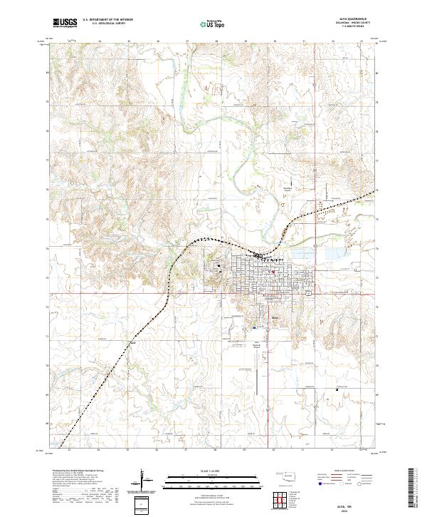 US Topo 7.5-minute map for Alva OK