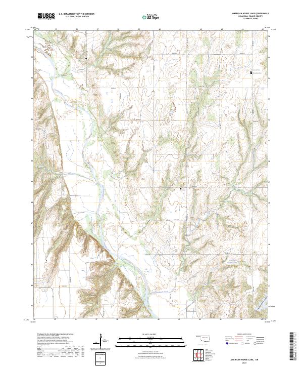 US Topo 7.5-minute map for American Horse Lake OK