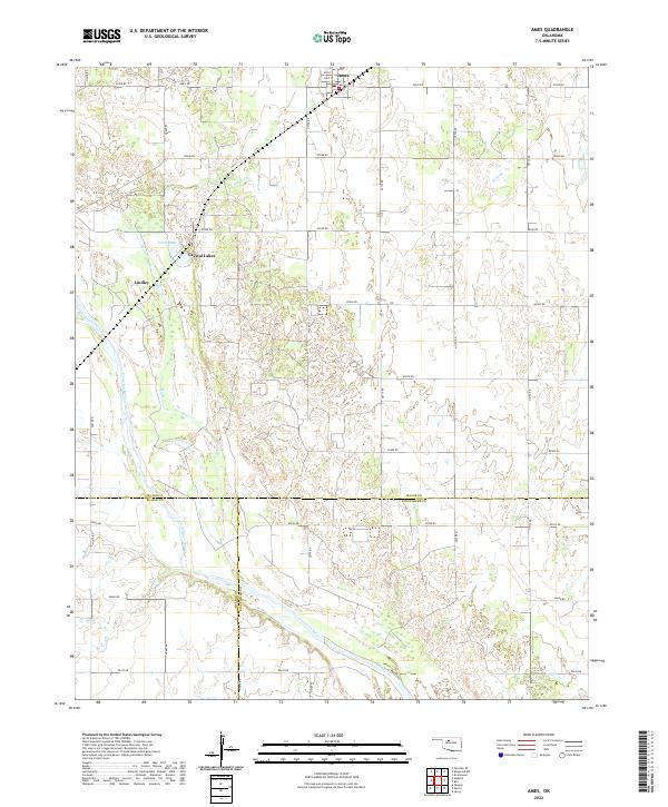 US Topo 7.5-minute map for Ames OK