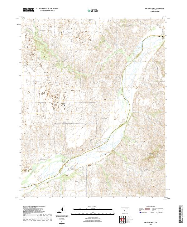 US Topo 7.5-minute map for Antelope Hills OK