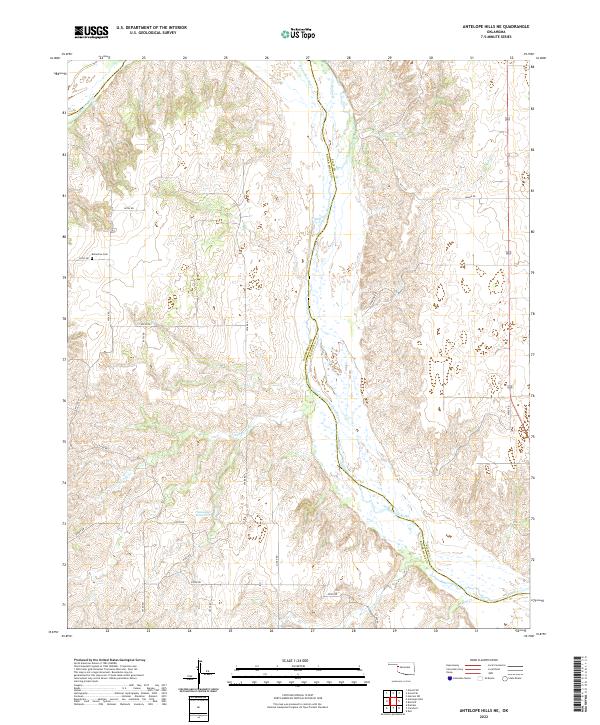 US Topo 7.5-minute map for Antelope Hills NE OK