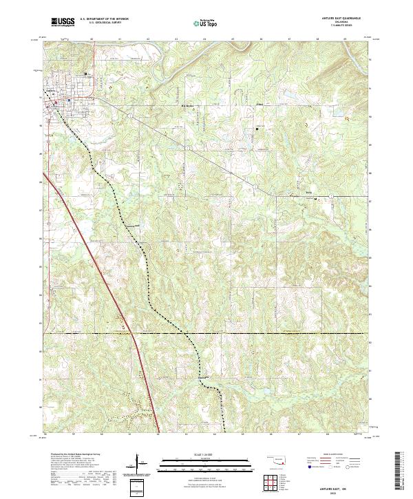 US Topo 7.5-minute map for Antlers East OK